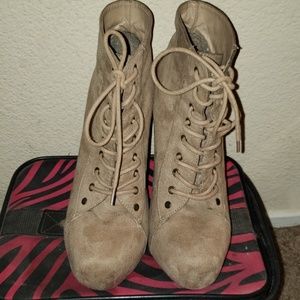 Lace up boot heels